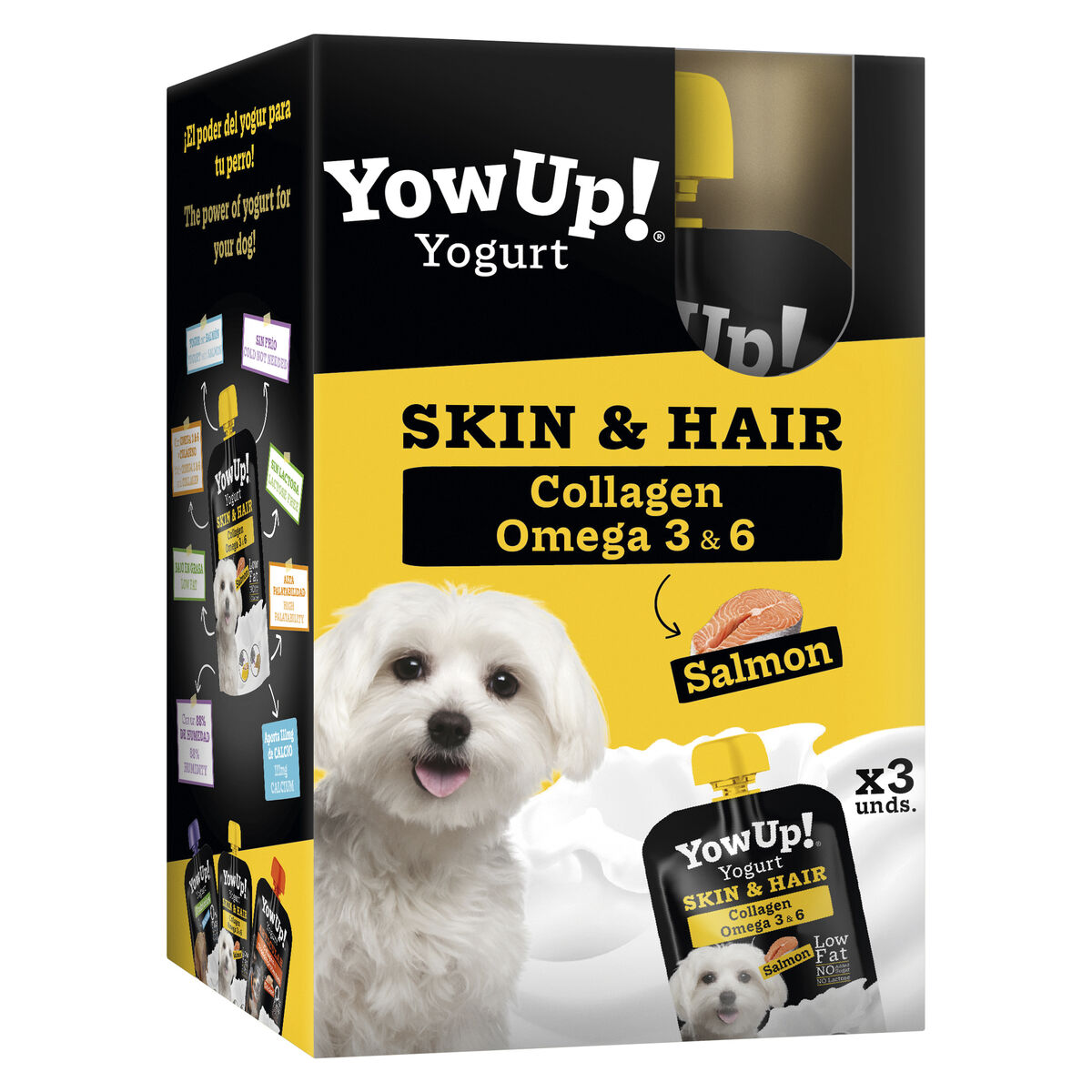 Alimentation humide YowUp Skin and Hair Saumon 3 x 115 g 3 Unités